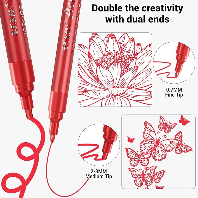 SFAIH Acrylic Red Paint Pens - Image 2