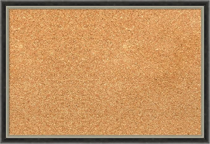 Amanti Art Natural Cork Board for Wall, 13x19 Vision Board with Black Wood Frame, Small Corkboard Office Decor for Home Organization, Modern Corkboard Pinboard to Display Items for Home Organization-DeskLoop Office