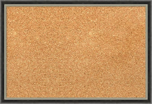 Amanti Art Natural Cork Board for Wall, 13x19 Vision Board with Black Wood Frame, Small Corkboard Office Decor for Home Organization, Modern Corkboard Pinboard to Display Items for Home Organization-DeskLoop Office