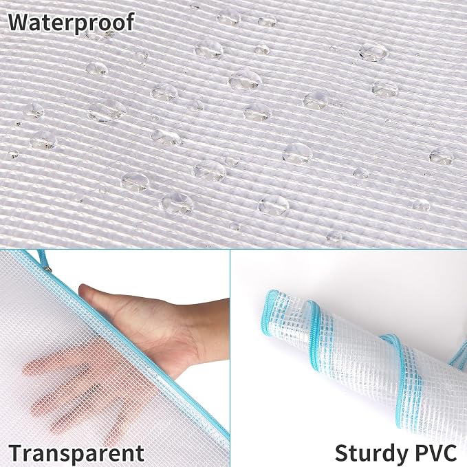EOOUT 100pcs Mesh Zipper Pouch, A4 Size, 10 Colors Zipper Bags - Image 3