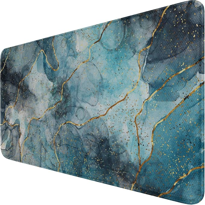 Large Gaming Mouse Pad with Stitched Edges, Durable Non-Slip Natural Rubber Base by Hsmienk