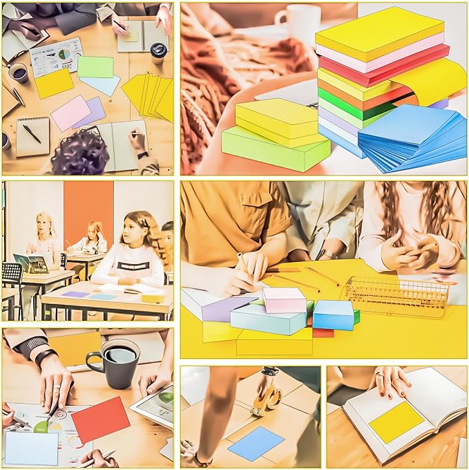 1200Pcs Blank Colored Index Cards 3x5 Inch Flash Cards, Blank Note Card - Image 4