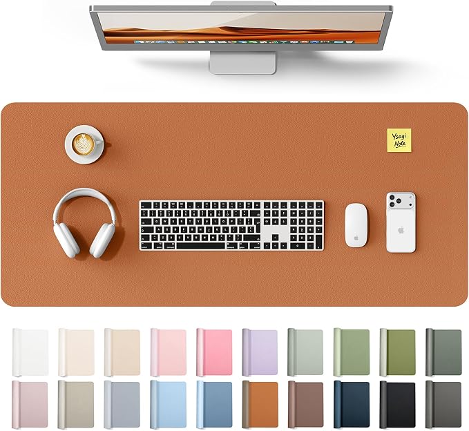 YSAGi Leather Desk Protector, Office Mat, Large Mouse Mat, Non-Slip PU Leather by YSAGi