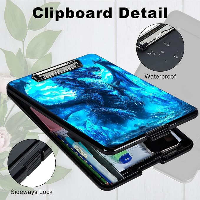 Blue Snow Dragon A4 Clipboard - Image 3