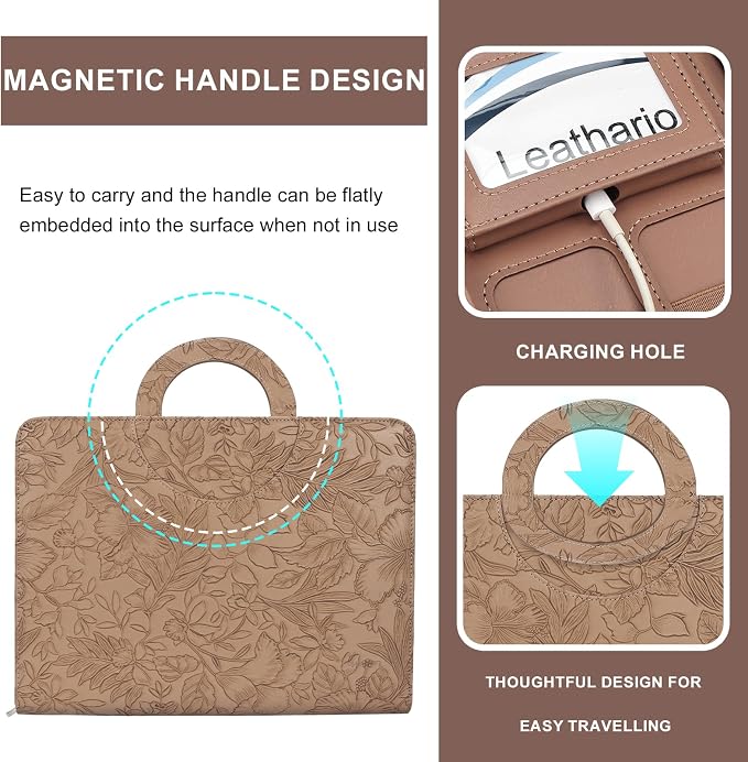 Leathario Portfolio Binder, Includes 5 Folder Index Dividers, 13 Inch Tablets - Image 5