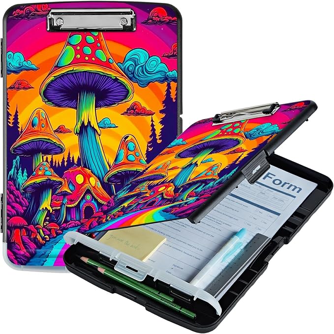 Rainbow Road Mushroom A4 Clipboard by Unknown