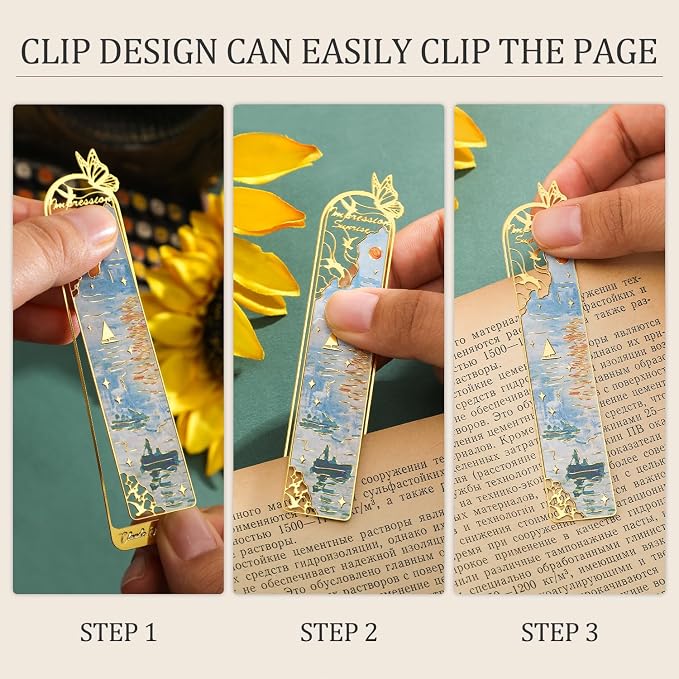6 Pieces Metal Clip Bookmarks for Women - Image 2