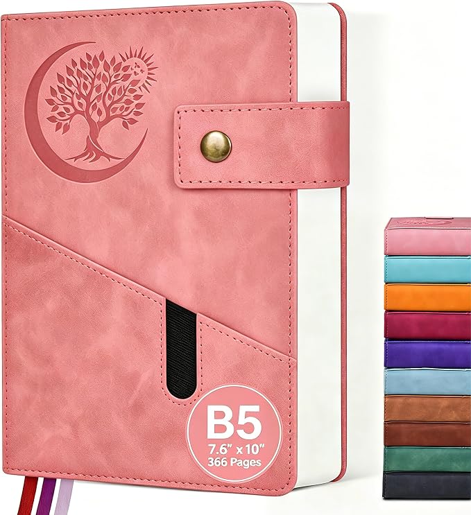 PAIBAS 7.6 x 10 Lined Notebook Journal 366 Pages Leather Journal by PAIBAS