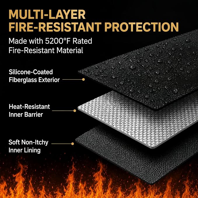 Fireproof Document Box with Lock, 5200°F Fireproof & Water-Resistant File - Image 3