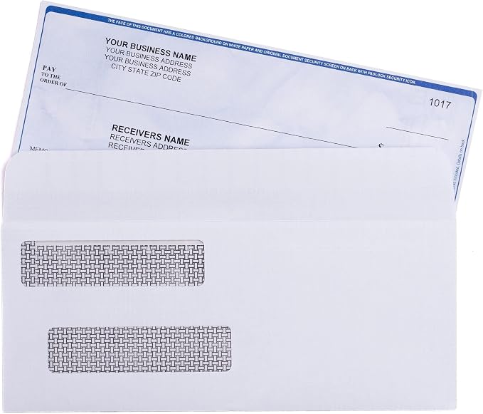 500 Self Seal QuickBooks Double Window Security Check Envelopes - Image 3