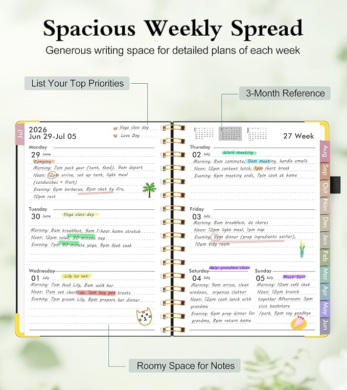 Academic Planner 2026-2027, Hardcover Weekly and Monthly Calendar Planner from - Image 3