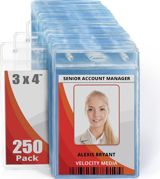 Mifflin-USA Plastic Vertical Card Holder Quick Load No Zipper Name ID Badge by MIFFLIN