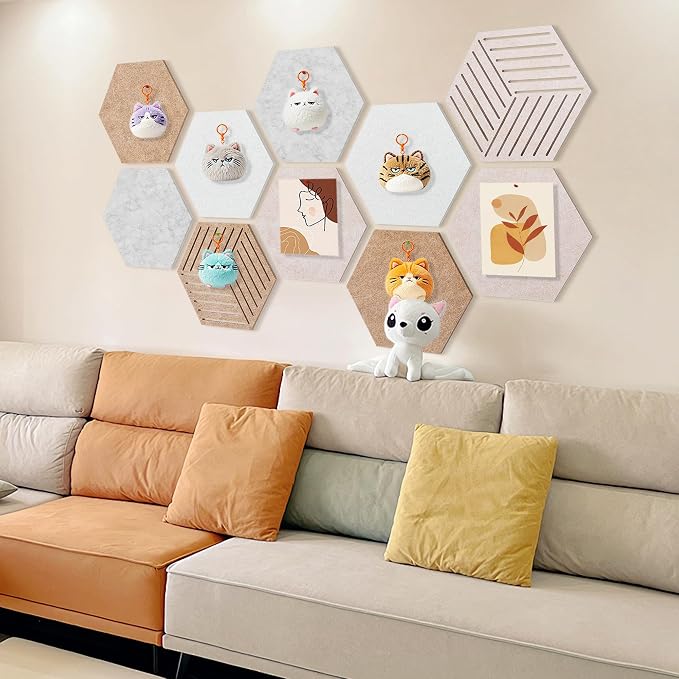 Hexagon Cork Board Tiles Alternative 10 Pack, 1300 g/m² High-density Felt - Image 7