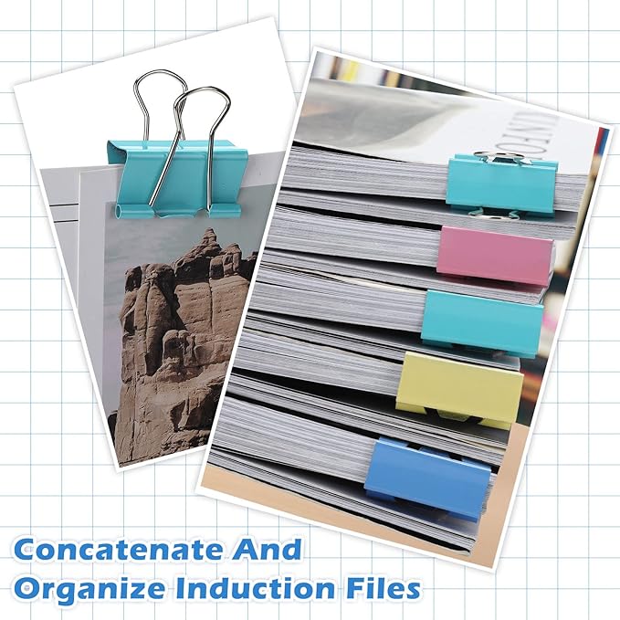 300 Pcs Medium Binder Clips Paper Clips Office Supplies Paper Clamps for Teachers Students School Office Business Paperwork Supplies (Assorted Colors, 1.25 Inch)-DeskLoop Office