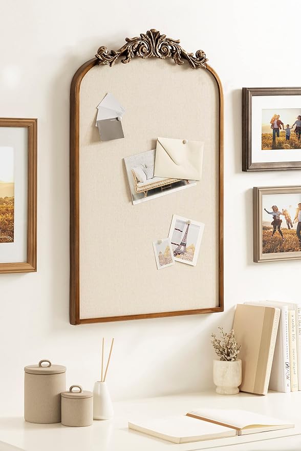 Kate and Laurel Arendahl Arch Pinboard; Gold; 19 x 31; Framed Arched Ornate - Image 4