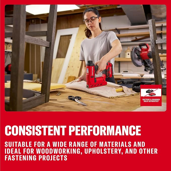 CRAFTSMAN V20 Staple Gun, 3/8 in. Wide Crown Stapler, Cordless Staple Gun - Image 2