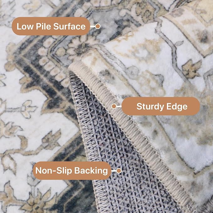 GENIMO 2x5 Runner Rugs for Hallway, Machine Washable Non Slip Vintage Retro Rugs - Image 5
