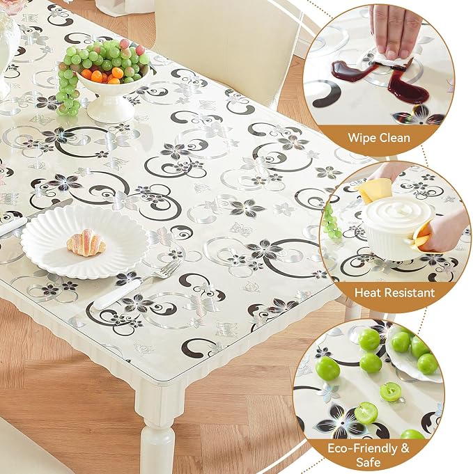 LovePads Floral Clear Table Cover Protector - Image 3