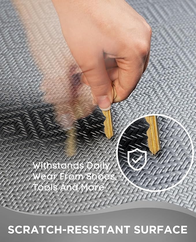 Ophanie Kitchen Mats for Floor, 3/4 Inch Thick Kitchen Rugs, Anti Fatigue Standing Cushioned Mat, Waterproof,Comfort Ergonomic Mat for Office, Home, Sink, 24'' x 70'' Grey Non-Slip Bottom-DeskLoop Office