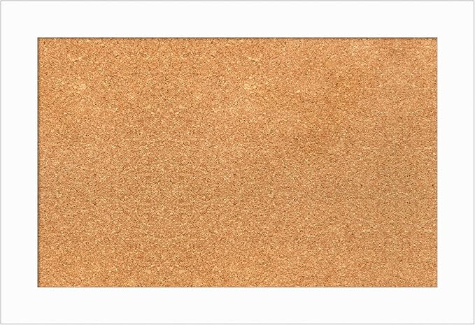 Amanti Art Natural Cork Board for Wall, 17x25 Vision Board with White Frame, Small Corkboard Office Decor for Home Organization, Casual Corkboard Pinboard to Display Items for Home Organization in-DeskLoop Office