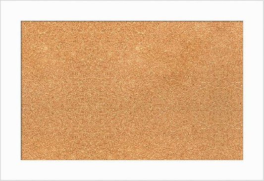 Amanti Art Natural Cork Board for Wall, 17x25 Vision Board with White Frame, Small Corkboard Office Decor for Home Organization, Casual Corkboard Pinboard to Display Items for Home Organization in-DeskLoop Office