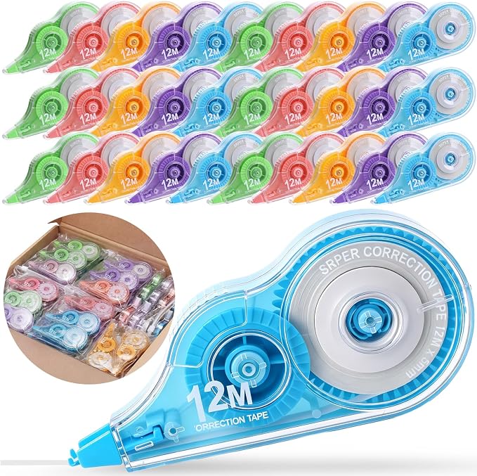 AmazingSpark 100 Pcs Correction Tape Bulk 39.4 ft White Wrong out - Image 8