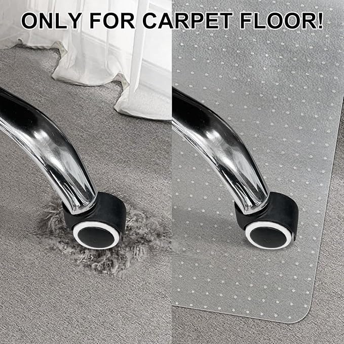 Office Chair Mat for Carpet Floors, Desk Mats 47"X59" for Rolling Desk on Low - Image 2