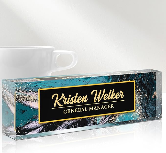 Desk Name Plate Personalized, Custom Name Plates by Gowelly