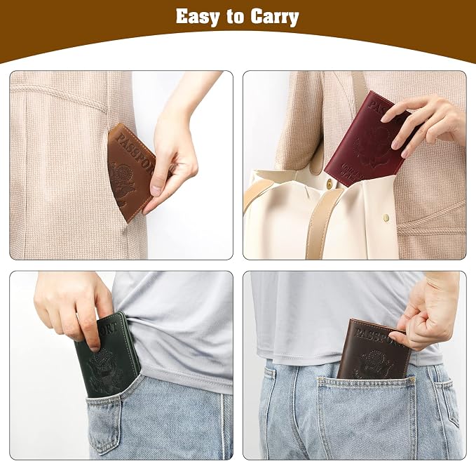 Jack&Chris Leather Passport Holder, Passport Travel Wallet Cover Case - Image 5