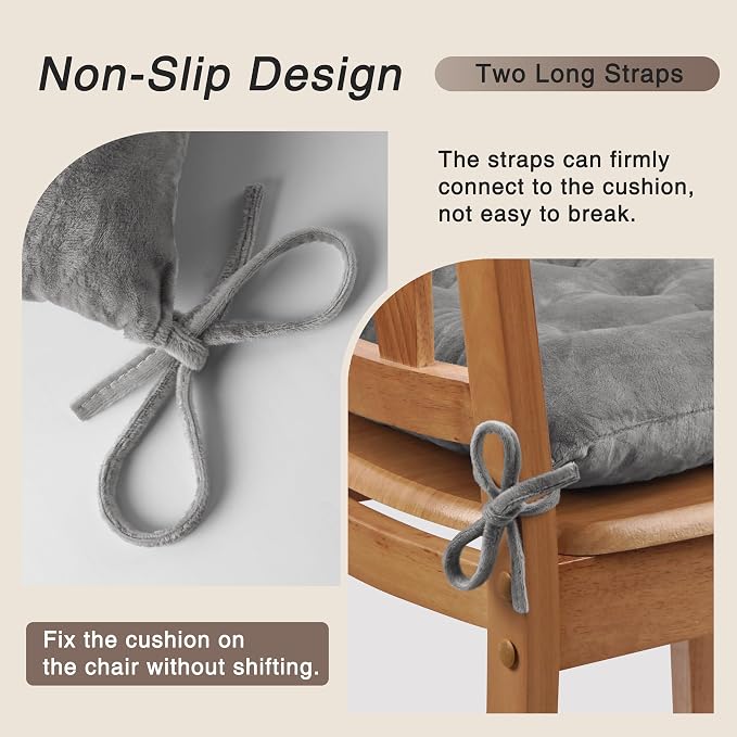 OVOV 4 Pack Chair Cushions for Dining Chairs Soft Seat Cushions for Kitchen - Image 3