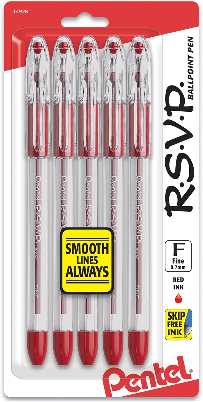 Pentel RSVP Ballpoint Pen, Fine Line by PentelofAmerica