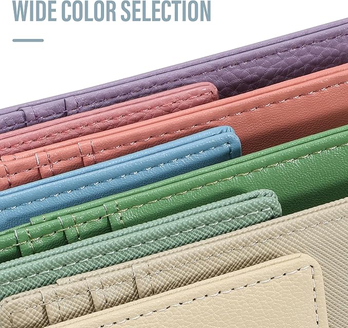 Travelambo Slim Wallet Front Pocket Minimalist Leather RFID Blocking Medium Size - Image 2