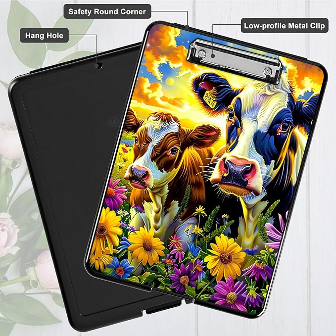 Purple Flower Cow A4 Clipboard - Image 5