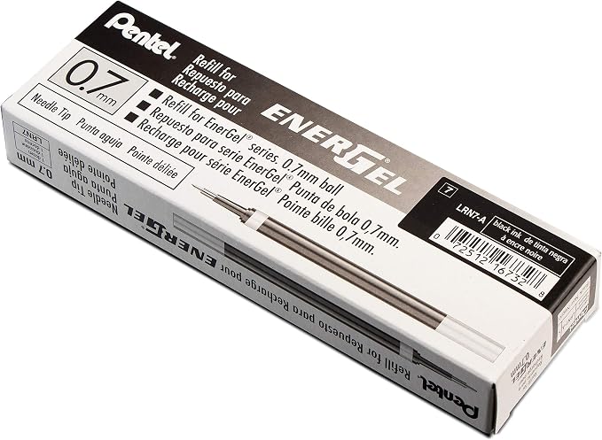 Pentel Refill Ink for EnerGel Liquid Gel Pen, Medium Line, Needle Tip, Box of 12 - Image 4