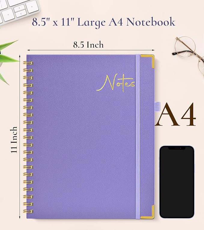 Hardcover Spiral Notebook Journal 8.5” x 11”, A4 Large Leather Notebooks - Image 3