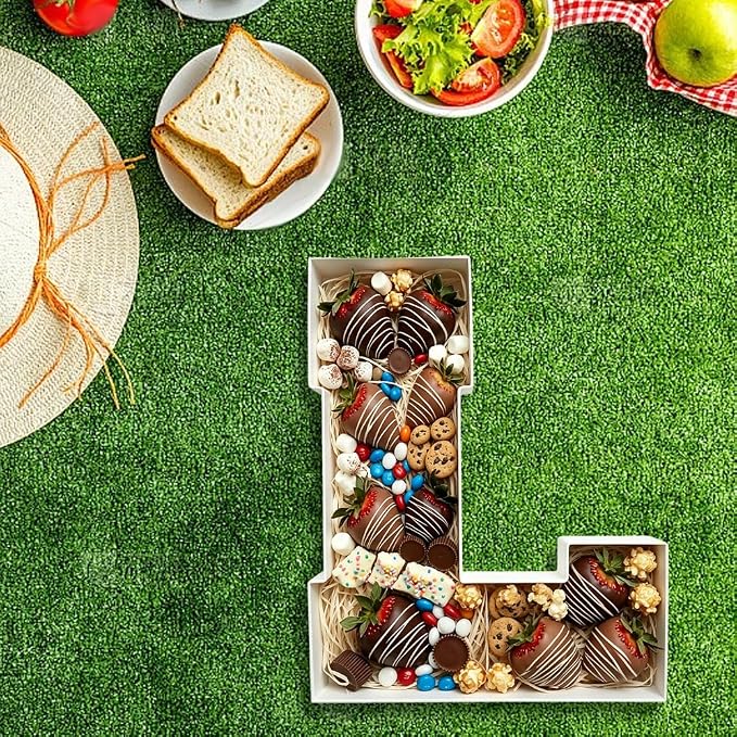 Plastic Fillable Letter Charcuterie Box, 10in Reusable Alphabet Shaped Tray - Image 7