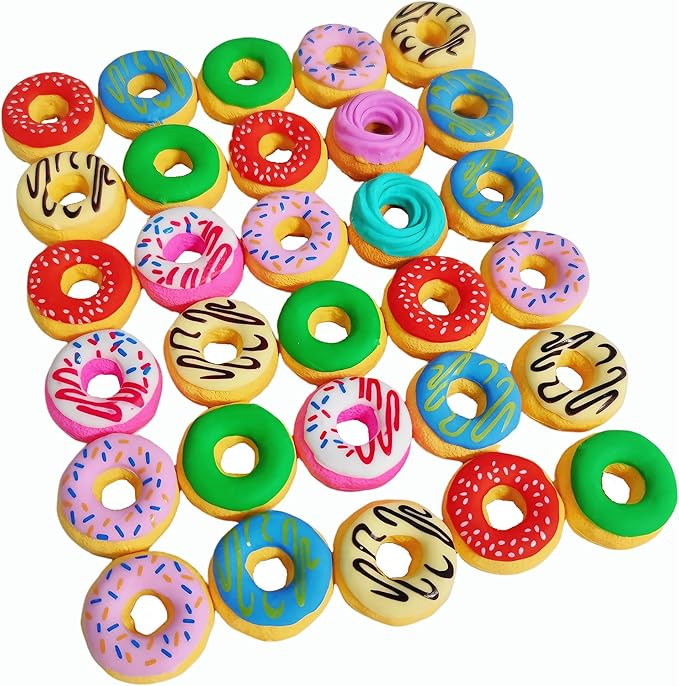 30PCS Cute Fun Donut Erasers for Kids Bulk, Back to School Party Gifts by Jsehchya