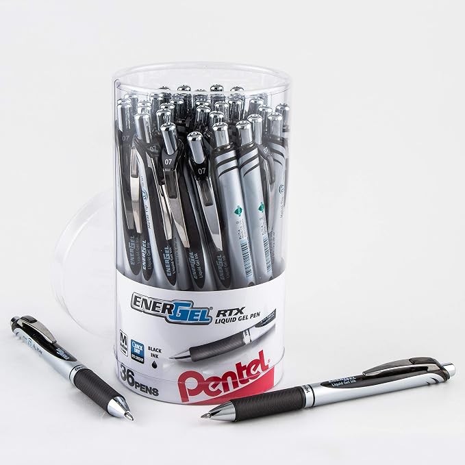 Pentel EnerGel RTX Retractable Liquid Gel Pen Canister by PentelofAmerica