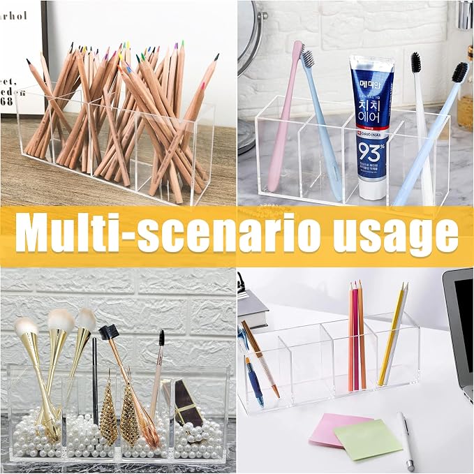 Clear Makeup Brush Organizer, Acrylic Cosmetic Brushes Storage Holder - Image 7