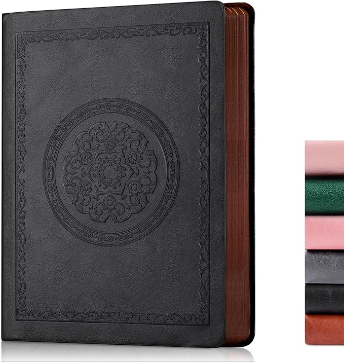 Fetinar 300 Pages Leather Blank Journal Notebook, Softcover Leather Blank by Fetinar