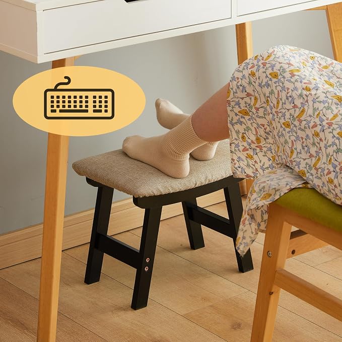 Foot Stool Ottoman Foot Rest Under Desk, Small Stool - Image 7