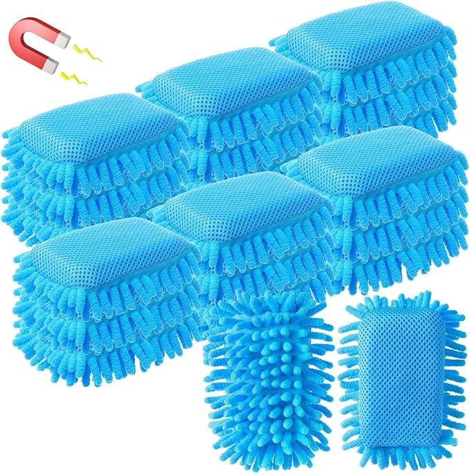 Sherr 18 Pcs Microfiber Shag Magnetic Dry Erase Erasers Washable Whiteboard by Sherr