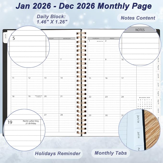 Daily Planner 2026, 2026 Planner Weekly and Monthly, Jan 2026-Dec 2026 - Image 3