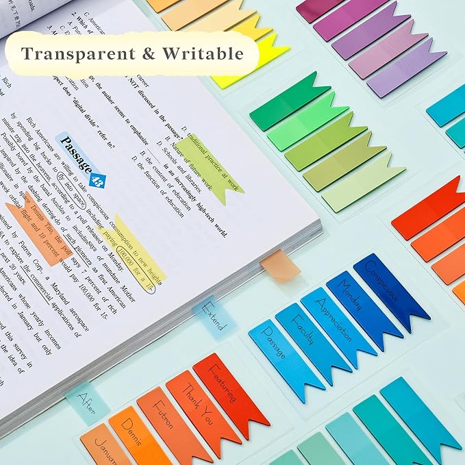 Temiary 1200 Pcs Transparent Sticky Index Tabs - Image 3