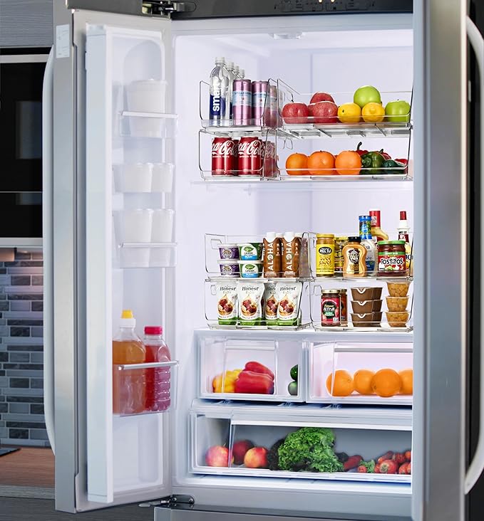 Sorbus Stackable Storage Bins Open Front - Clear Stackable Storage Bins - Pantry Bins for Storage and Organization - Acrylic Stackable Bins for Kitchen - Clear Pantry Organizer Bins (Small 2 Pack)-DeskLoop Office