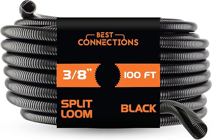 BEST CONNECTIONS Split Wire Loom Flex-Guard Convoluted Tubing Protective Split by BESTCONNECTIONS