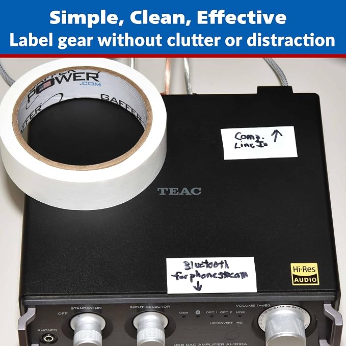 Gaffer Power Console Tape 1” x 20 Yards – Write-On Labeling Tape - Image 5