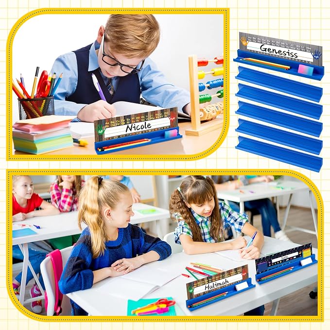 PerKoop 10 Pcs Classroom Desk Name Plates Holder - Image 5