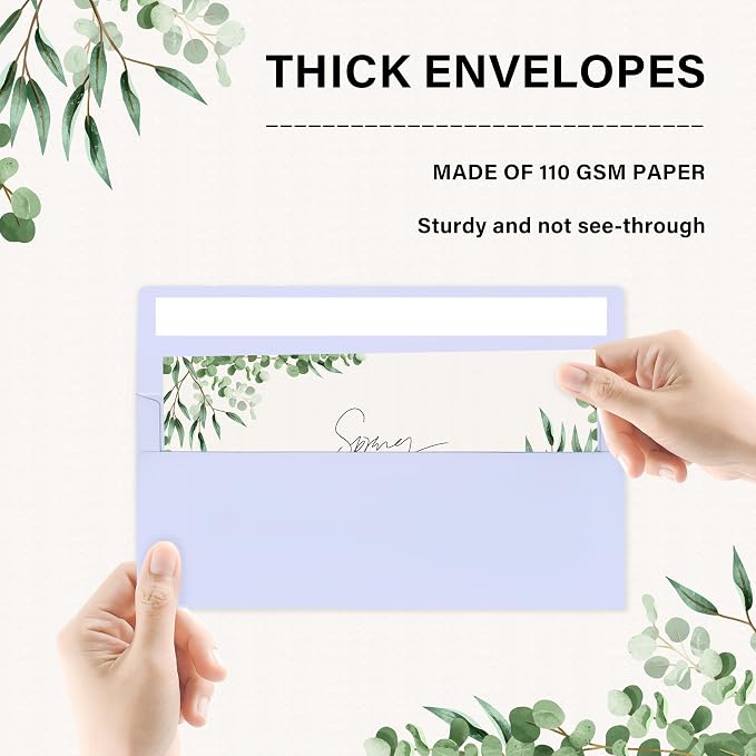 100 Pack #10 Business Envelopes, Self Seal Standard Lavender Envelopes - Image 3