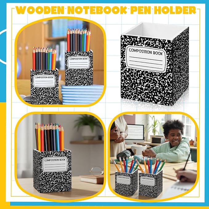 Sherr 2 Pcs Wood Pencil Holder Pen Holder - Image 6